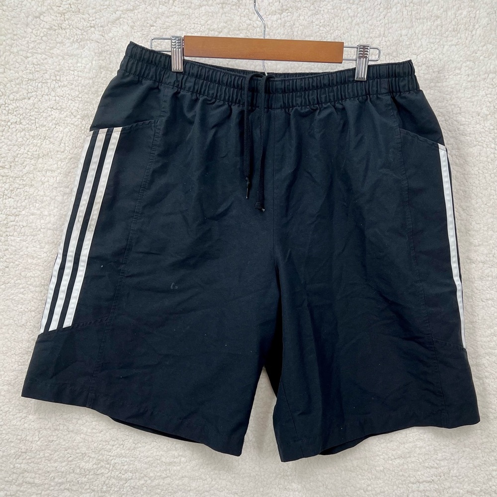 Vintage Adidas 10” Shorts Black & White Men’s Size Large